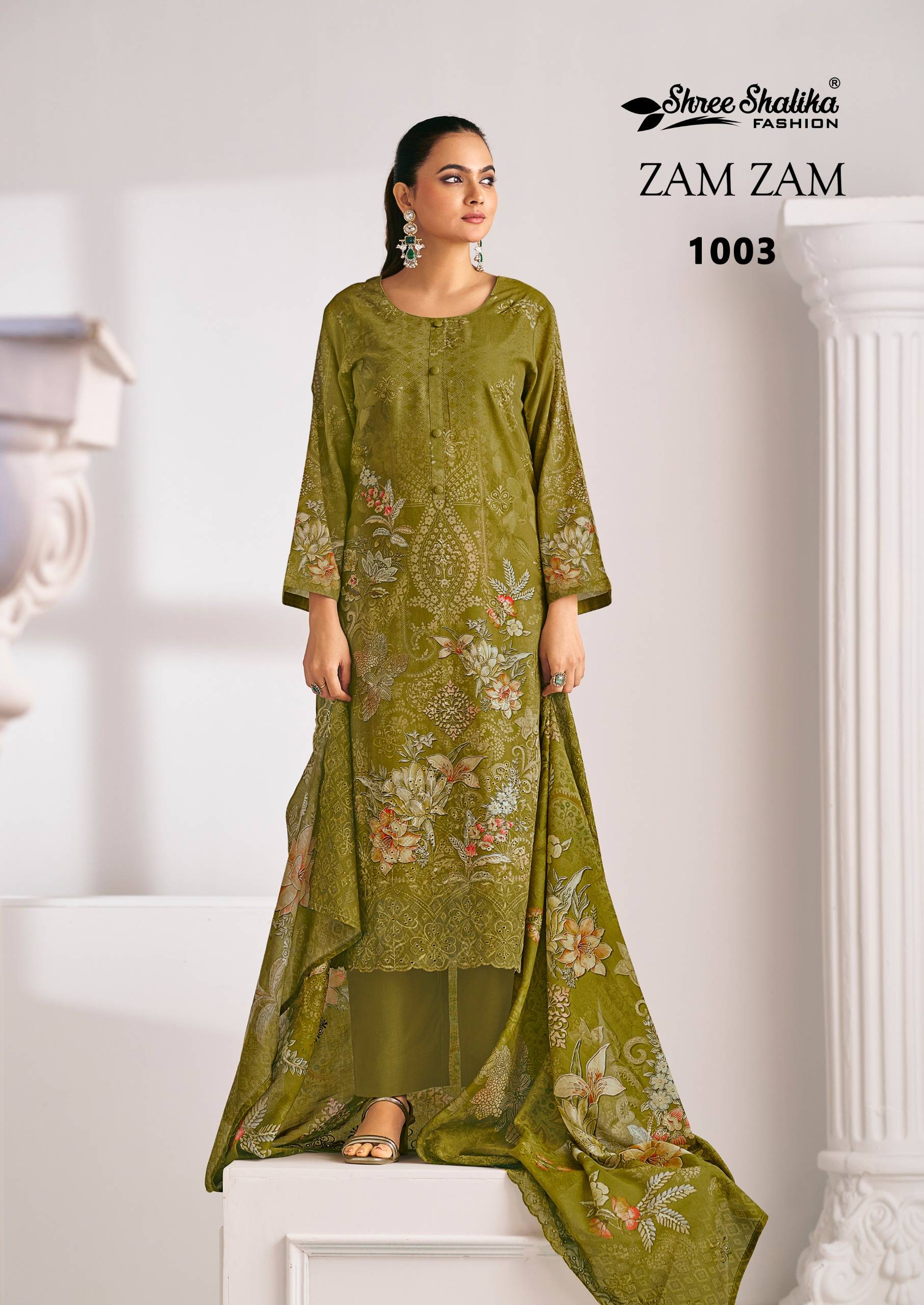 Zam zam by shree shalika 1001 To 1008 Designer Festive Suits Collection Beautiful Stylish Fancy Colorful Party Wear & Occasional Wear EMBROIDERED cotton lawn Dresses At Wholesale Price